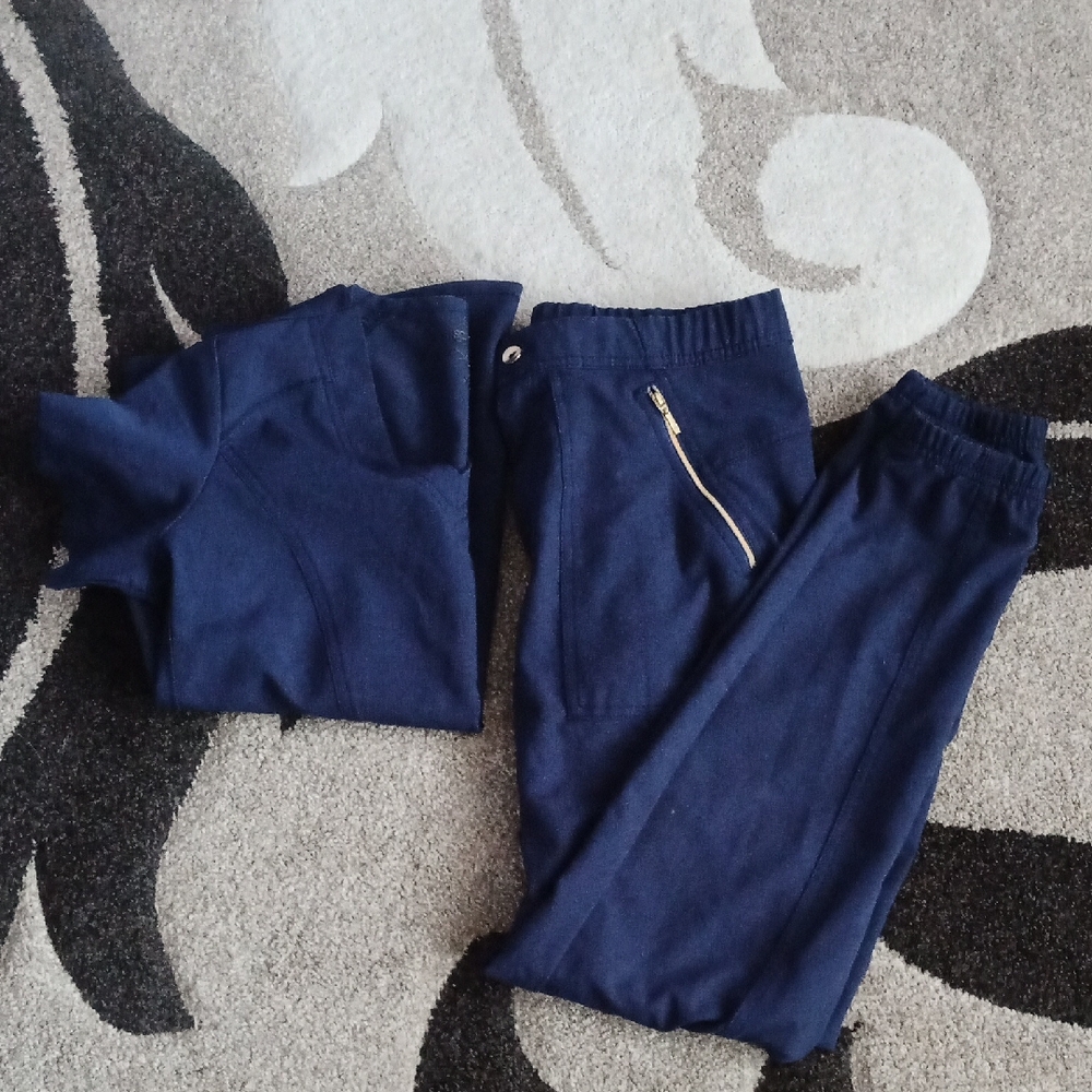 Scrubstar Navy Joggers with Zipper Detail